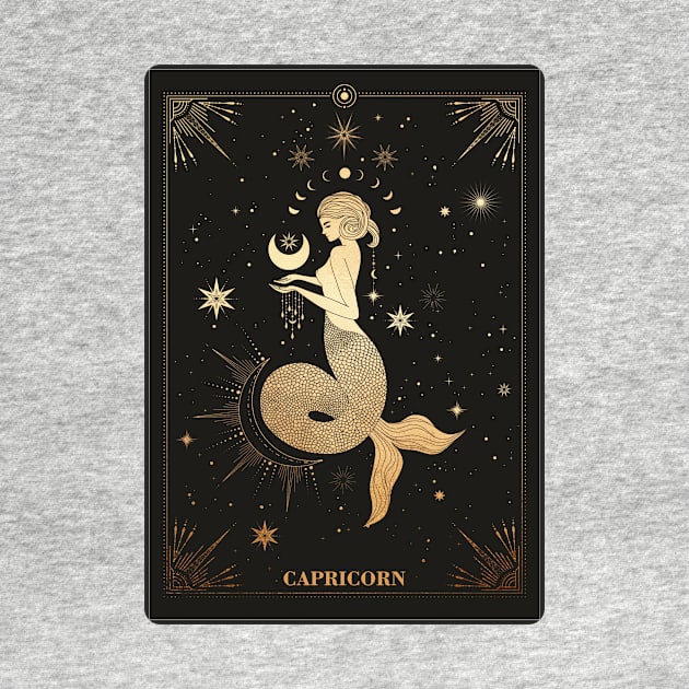 Capricorn Zodiac Sign Golden by Noveltiko